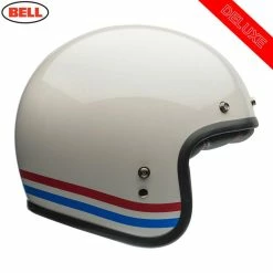 Best deal π Bell Custom 500 DLX Stripes Open Face Helmet Pearl White β